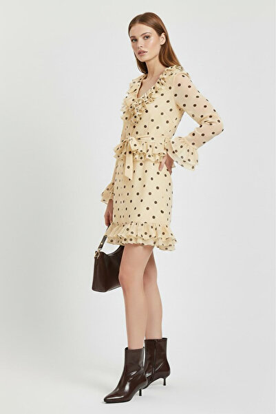 TrendyAnka Women's Bitter Brown Fur Lined 4 cm Short Low Heeled Pointed Toe B...