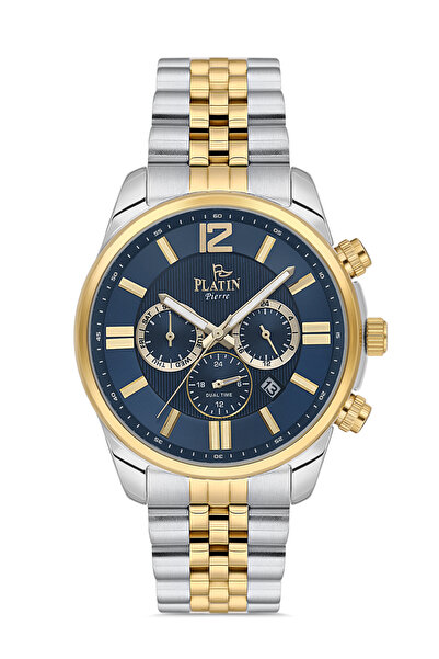 Platin Pierre ساعة يد رجالية من جوبيلي ستيل كوردون فونكشنز أكتيف طراز HDS-PL-...