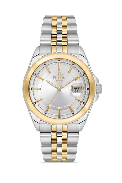 Platin Pierre Hds-pl-1220ga-d1 men's steel band calendar watch