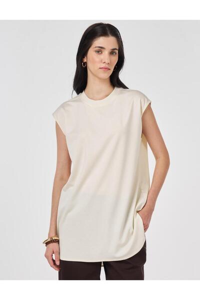 KYR Μπλουζάκι με λαιμόκοψη Ο, εκρού