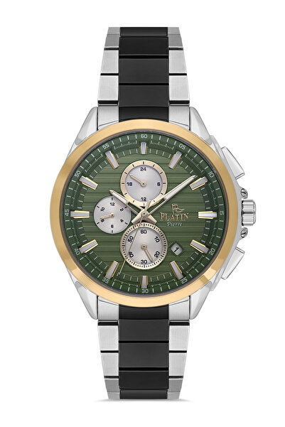 Platin Pierre Hds-Pl-1275Ga-D10 Steel Cord Functions Active Men's Wristwatch