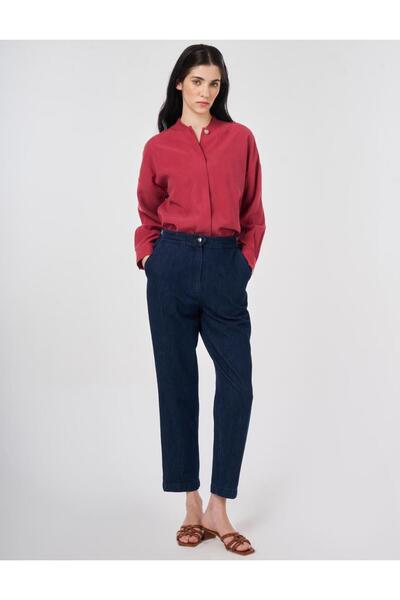 KYR Elastic Waist Carrot Cut Denim Trousers Super Stone Wash