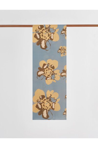 KYR Σάλι βισκόζης με πολλαπλά σχέδια λουλουδιών σε σκούρο γκρι