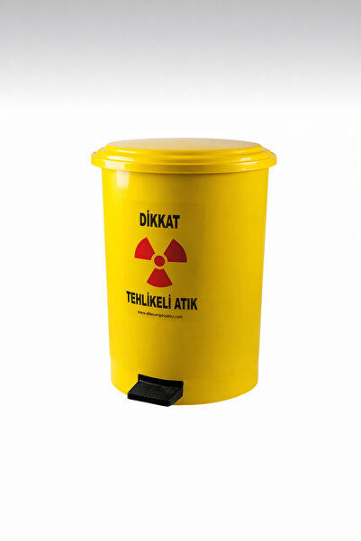 UMBEX PLUS 30 Litre Pedallı Tıbbi Atık Kovası, Sarı, Dayanıklı ve Pratik Kull...