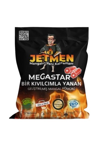 Genel Markalar Pratik Mangal Kömürü - Jetmen - Megstar Pro Geliştirilmiş - 2 Kg
