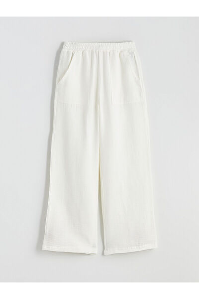 LC Waikiki Pantaloni pentru fete Özmarka, din muselină, cu talie elastică, se...