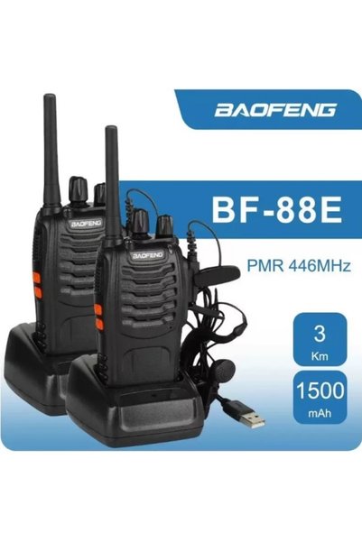 BAOFENG جهاز لاسلكي ثنائي الاتجاه، جهاز لاسلكي محمول باليد مزود بسماعة رأس، مناسب للاستخدام في الهواء الطلق ومواقع البناء.