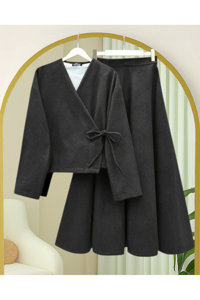 HİJABAYA Σετ κασετίνας κιμονό με φούστα με δέσιμο μπροστά