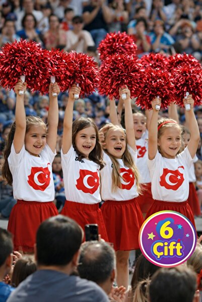 TOYFEST Ponpon Metallic Shiny Burgundy Cheerleading Pompoms with Sticks Durab...