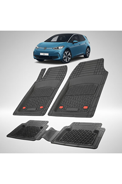 TEAMCAR Tray Type Car Mats Compatible with Volkswagen ID.3 2019-2025 - Black