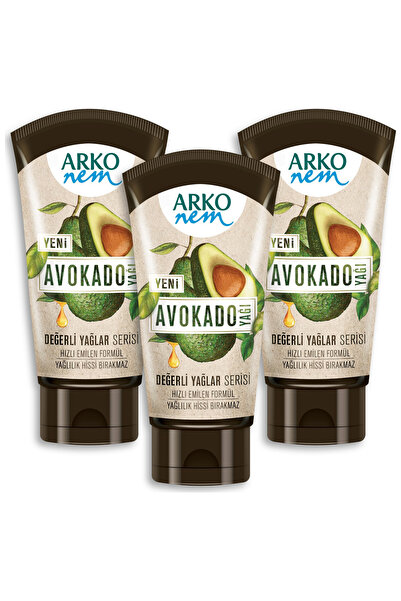 ARKO Avokado, Nemlendirici El ve Vücut Bakım Kremi - 60 ml X 3 Adet