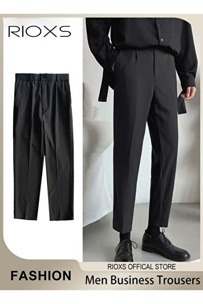 RIOXS Men's Classic Fit Pants, Trendy Straight Leg Pants, Casual Business Tro...