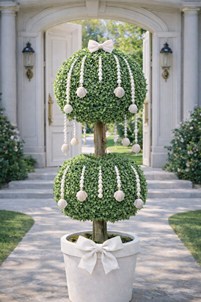 Marrone Alaçatı Stil Deniz Kabuklu Lüx Model 100 Cm 1 metre Dış Mekan Kapı Te...