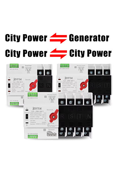 Choice مفتاح تحويل كهربائي صغير ثنائي القطب 125 أمبير Jotta W2R-2P/3P/4P 100 ...