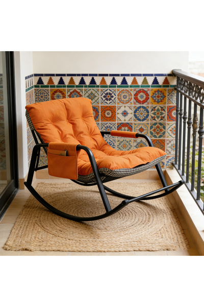 Mtanvxay حقيبة تخزين وسائد أريكة هزازة مزدوجة مبطنة للشرفة والفناء والحديقة و...