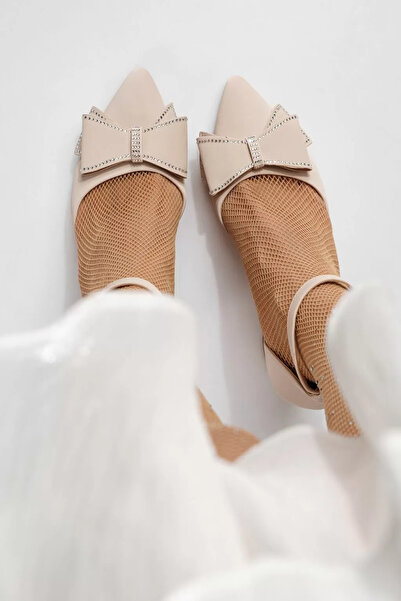 Zaira Women's beige high-heeled shoes made of eco-leather Leila #24266 - 40