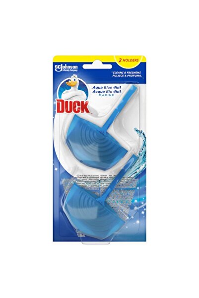 DUCK Set of 3 x 2 Toilet Air Fresheners 4 in 1 Aqua Blue, 40 g