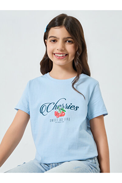 Styli Girls Blue Graphic Print T-Shirt