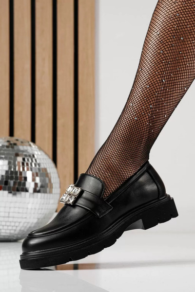 Zaira Pantofi casual dama negri din piele ecologica Zina #24281 - 40