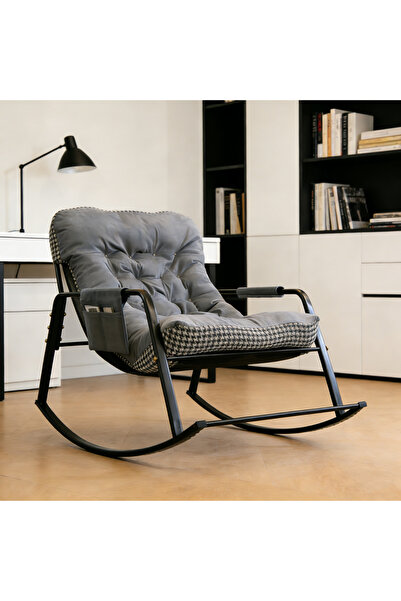 Mtanvxay أريكة استرخاء عصرية مبطنة، كرسي هزاز مزدوج مع مساند للذراعين وحقيبة ...