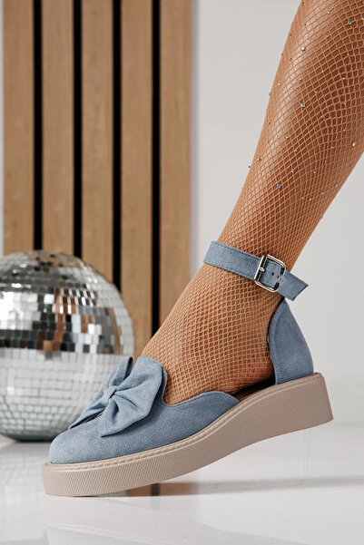 Zaira Women's blue casual shoes made of eco-leather suede Adina #24218 - 40