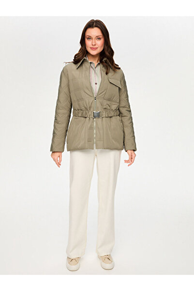 Faik Sönmez Beli Lastik Kemer Detaylı Kapitone Mont S26KMT001