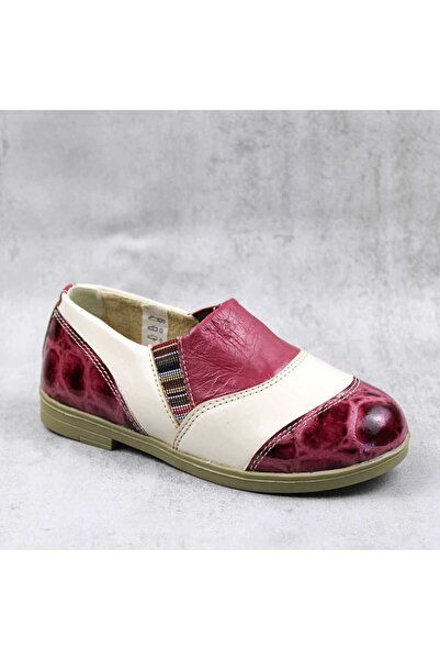 tino ​Lightweight children's shoes, made of natural leather 3231-BORDO/CREAM