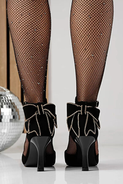 Zaira Women's black high-heeled shoes made of eco-leather Josephina #24264 - 40