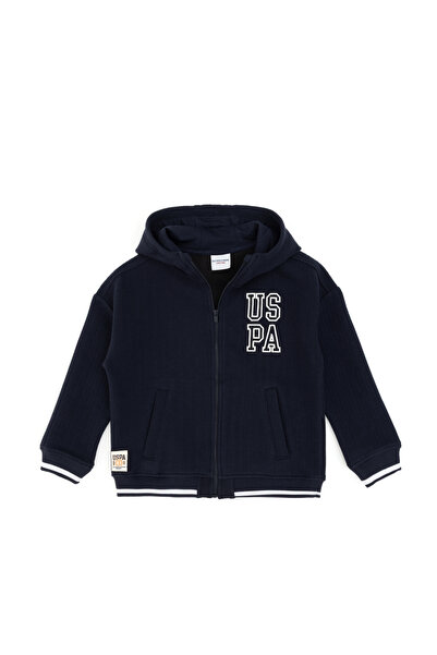U.S. Polo Assn. سويت شيرت بغطاء رأس للأولاد باللون الأزرق الداكن 50308559-VR033