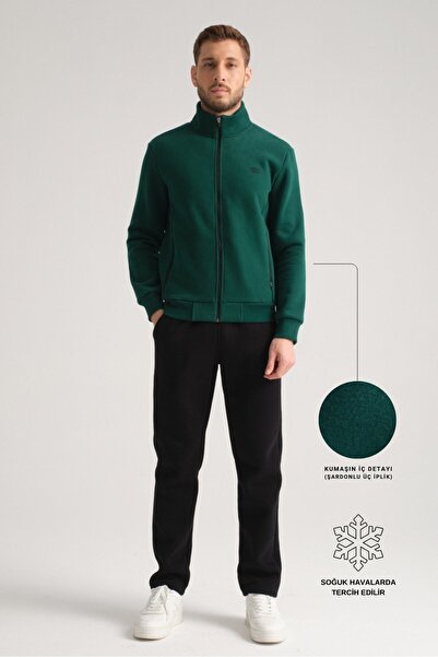 Shooter Sportswear Green Deluxe Winter Men's Tracksuit Set with Stitching Det...