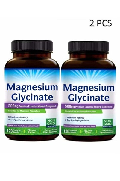Magnesium Glycinate امتصاص عالٍ - 120 كبسولة في العبوة، عبوة من قطعتين