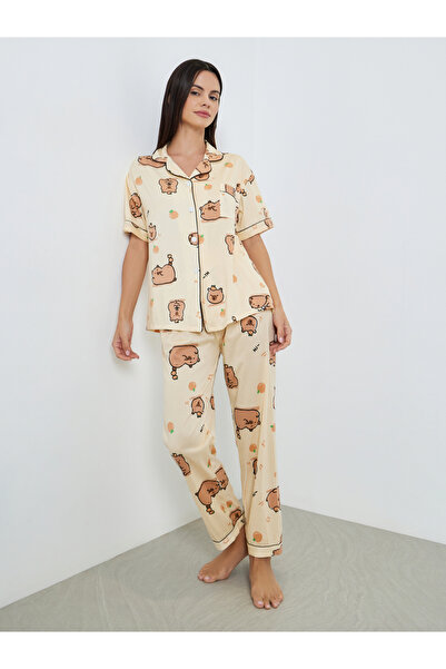 Styli Pack of 3 - Graphic Printed Shirt and Shorts with Pyjama Set