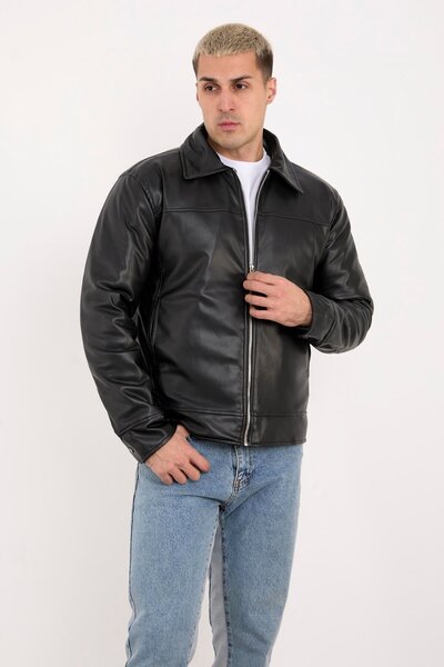 Rocqerx X-2039 Zippered Quilted Leather Coat