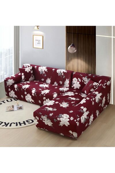 ANATOLIATEKSTILE Elastic Corner Sofa Cover M+L, L(180*230)+M(145*200) with el...