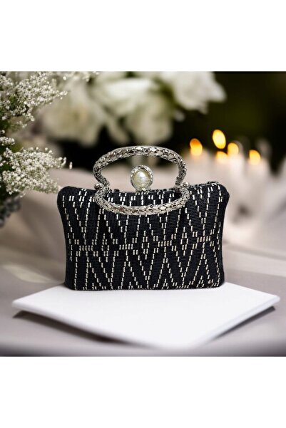 Telli Art Wire Embroidered Suede Evening Dress Handbag – with Chain Strap – 1...