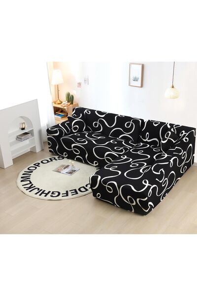ANATOLIATEKSTILE Elastic Corner Sofa Cover M+L, L(180*230)+M(145*200) with el...