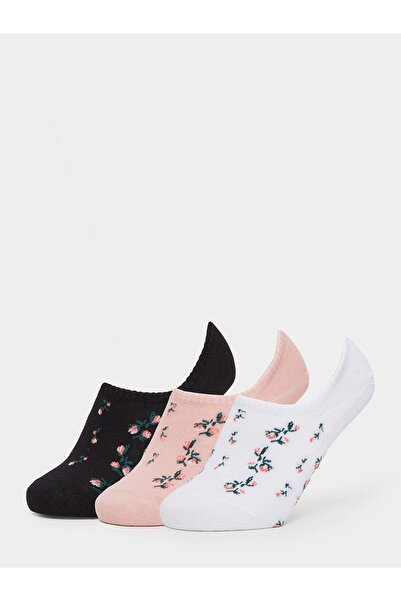 Styli Pack of 3 - Floral Printed No Show Socks