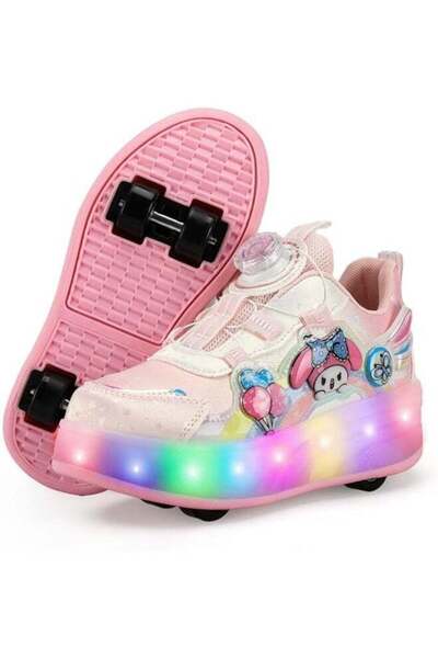 Toybox Kuromi Kids Roller Skates With Led Lights Usb Rechargeable Stylish & F...