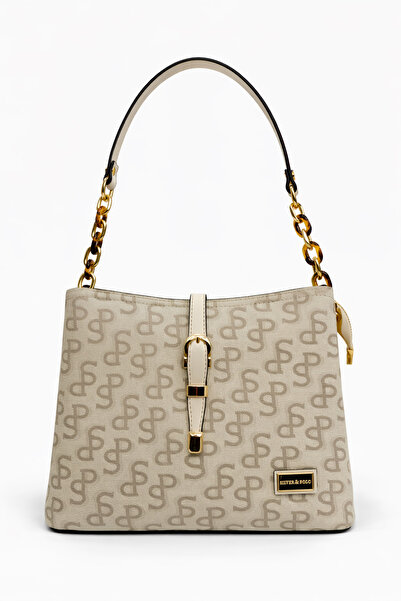louisiana polo Silver Polo Women's Bag Monogram Patterned Stone-Bone 974