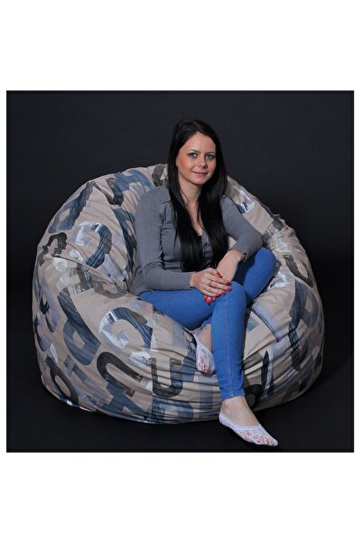 Pufrelax King Size Armchair, Textile Material - Army Scrabble