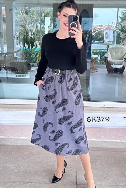 İnce Topuk Steel Knitted Top and Satin Bottom Dress 6K379