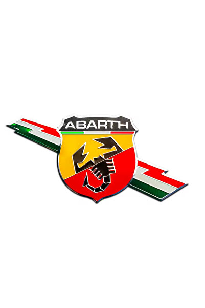 KOTO Fiat Abarth Logo 3D Abarth Şimşek Logolu Amblem Aliminyum Çıkartma Rozet...