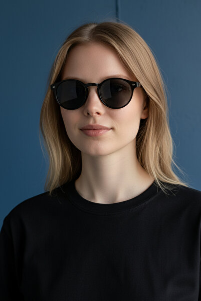 De Valentini Round Model Bone Unisex Sunglasses
