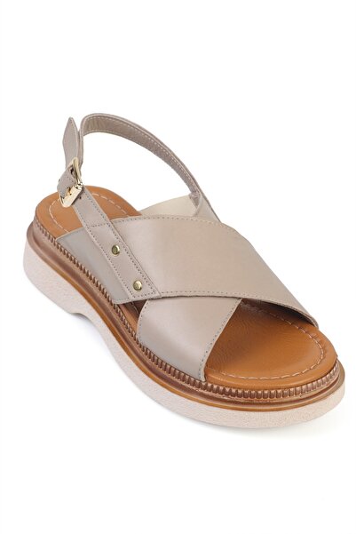 Capone Outfitters Katy Genuine Leather Soft Comfort Wedge Heel Women's Sandals