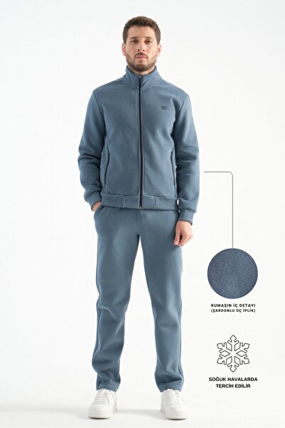 Shooter Sportswear Forest Green Deluxe Winter Men's Tracksuit Set with Stitch...