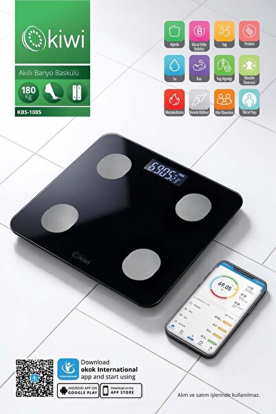 ozbience Akıllı Dijital Tartı, Vücut Kitle Endeksi ve Kilo Ölçer Fonksiyonları