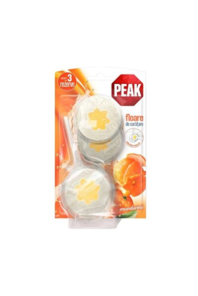 Peak WC Set of 4 x 3 Cleaning Flower Air Fresheners, Mandarin, 45 g