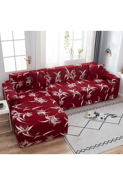 ANATOLIATEKSTILE Elastic Corner Sofa Cover M+L, L(180*230)+M(145*200) with el...