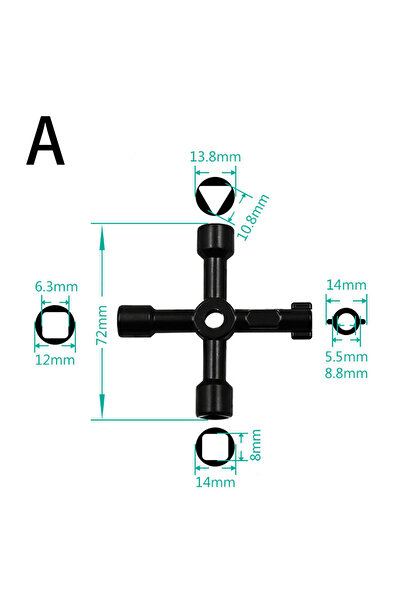 choice2 مفتاح ربط مربع متعدد الوظائف على شكل مثلث من سبيكة عالمية لكأس المصعد...