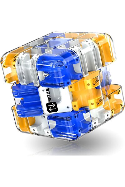 Coolden Labirint puzzle 3D 2in1 cu bile rotitoare, cub magic mare, jucarie in...